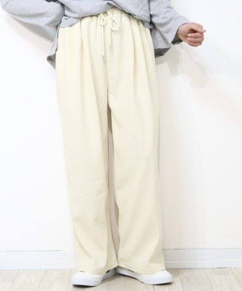 DISKEEN SURE(ディスキーンシュアー)の「フロントタックで体型カバーはお任せ!ニットコーデュロイワイドパンツ(その他パンツ・レディース・チャコール/オフホワイト/ブラウン/ブラック・FREE)」の8枚目の写真