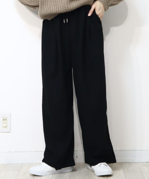 DISKEEN SURE(ディスキーンシュアー)の「フロントタックで体型カバーはお任せ!ニットコーデュロイワイドパンツ(その他パンツ・レディース・チャコール/オフホワイト/ブラウン/ブラック・FREE)」の13枚目の写真