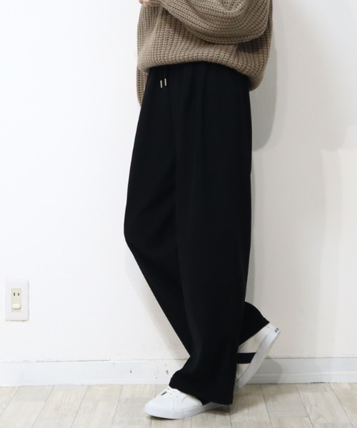 DISKEEN SURE(ディスキーンシュアー)の「フロントタックで体型カバーはお任せ!ニットコーデュロイワイドパンツ(その他パンツ・レディース・チャコール/オフホワイト/ブラウン/ブラック・FREE)」の14枚目の写真