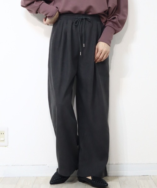 DISKEEN SURE(ディスキーンシュアー)の「フロントタックで体型カバーはお任せ!ニットコーデュロイワイドパンツ(その他パンツ・レディース・チャコール/オフホワイト/ブラウン/ブラック・FREE)」の18枚目の写真