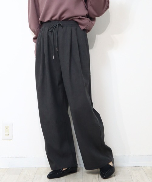DISKEEN SURE(ディスキーンシュアー)の「フロントタックで体型カバーはお任せ!ニットコーデュロイワイドパンツ(その他パンツ・レディース・チャコール/オフホワイト/ブラウン/ブラック・FREE)」の22枚目の写真