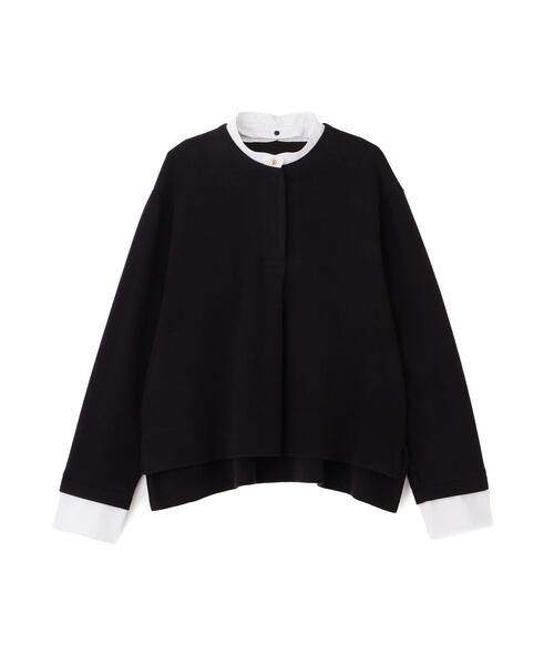 human woman(ヒューマンウーマン)の「◆ミルドジャージーシャツドッキングプルオーバー(Tシャツ/カットソー・レディース・ホワイト系その他/ブラック/ボルドー・MEDIUM)」の4枚目の写真