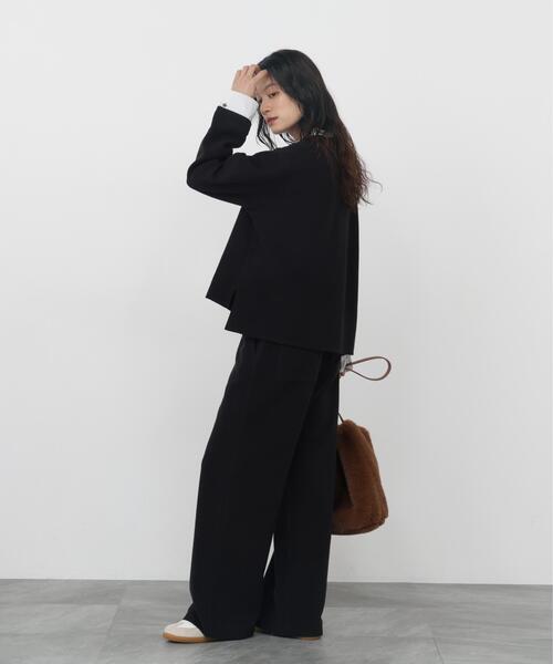 human woman(ヒューマンウーマン)の「◆ミルドジャージーシャツドッキングプルオーバー(Tシャツ/カットソー・レディース・ホワイト系その他/ブラック/ボルドー・MEDIUM)」の6枚目の写真