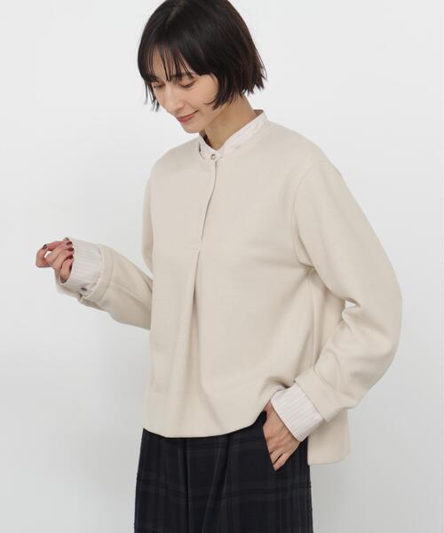 human woman(ヒューマンウーマン)の「◆ミルドジャージーシャツドッキングプルオーバー(Tシャツ/カットソー・レディース・ホワイト系その他/ブラック/ボルドー・MEDIUM)」の9枚目の写真