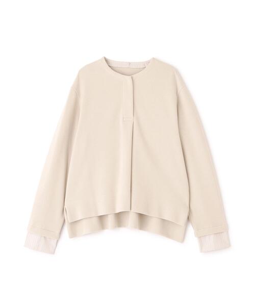 human woman(ヒューマンウーマン)の「◆ミルドジャージーシャツドッキングプルオーバー(Tシャツ/カットソー・レディース・ホワイト系その他/ブラック/ボルドー・MEDIUM)」の11枚目の写真