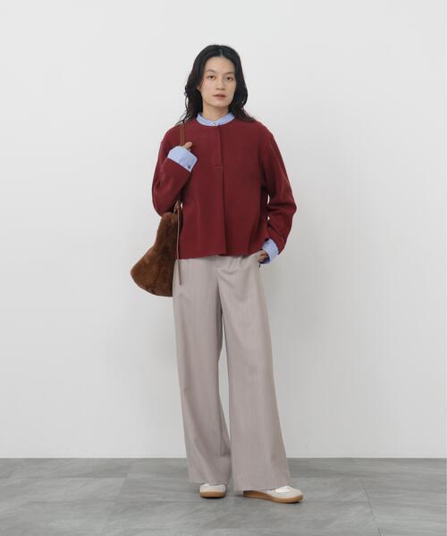 human woman(ヒューマンウーマン)の「◆ミルドジャージーシャツドッキングプルオーバー(Tシャツ/カットソー・レディース・ホワイト系その他/ブラック/ボルドー・MEDIUM)」の15枚目の写真