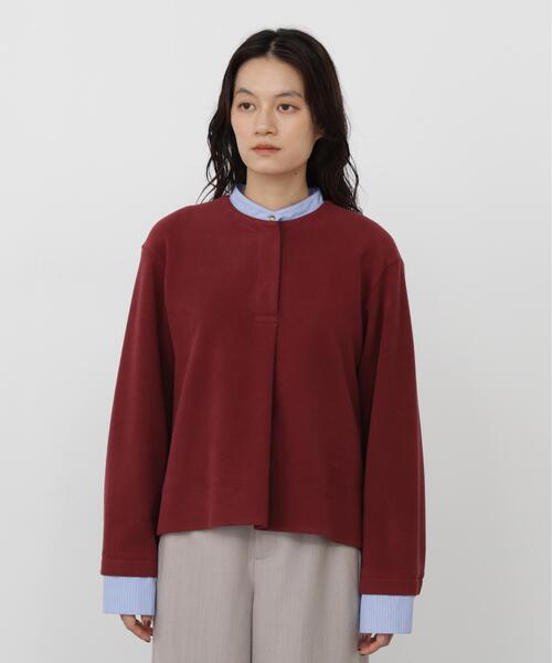 human woman(ヒューマンウーマン)の「◆ミルドジャージーシャツドッキングプルオーバー(Tシャツ/カットソー・レディース・ホワイト系その他/ブラック/ボルドー・MEDIUM)」の16枚目の写真