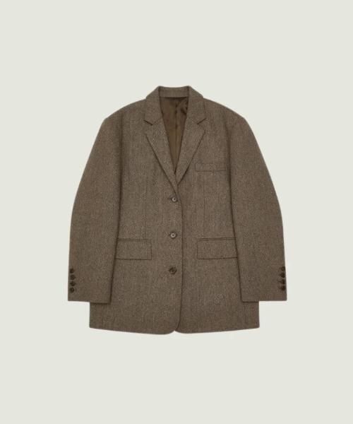GRVRGROVE(グローブ)の「25FW BELLA JACKET(テーラードジャケット・レディース・ブラウン/グレー・フリー)」の3枚目の写真