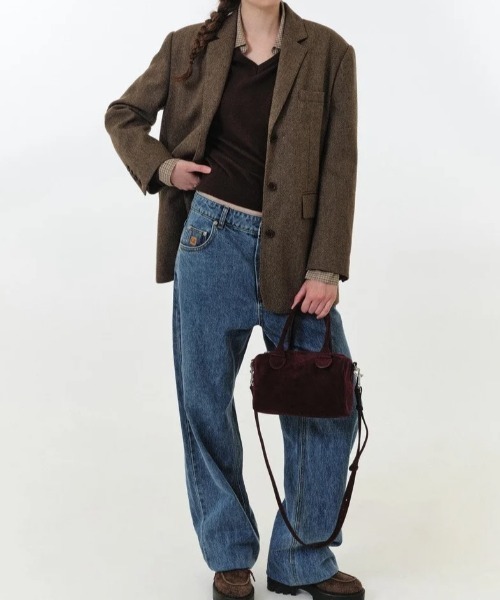 GRVRGROVE(グローブ)の「25FW BELLA JACKET(テーラードジャケット・レディース・ブラウン/グレー・フリー)」の5枚目の写真