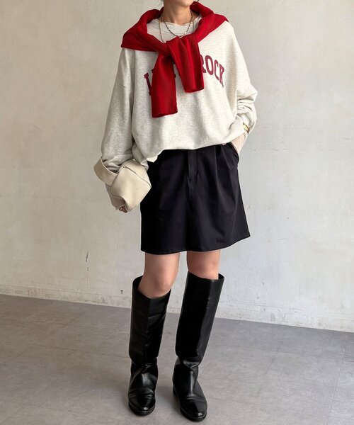 DouDou(ドゥドゥ)の「スエードミニスカート(スカート・レディース・キャメル/チャコールグレー・36/38)」の13枚目の写真