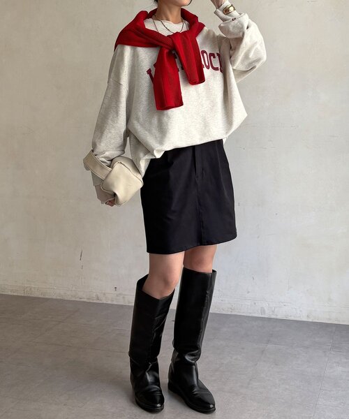 DouDou(ドゥドゥ)の「スエードミニスカート(スカート・レディース・キャメル/チャコールグレー・36/38)」の14枚目の写真