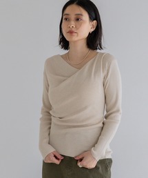 アシメドレープニットプルオーバー