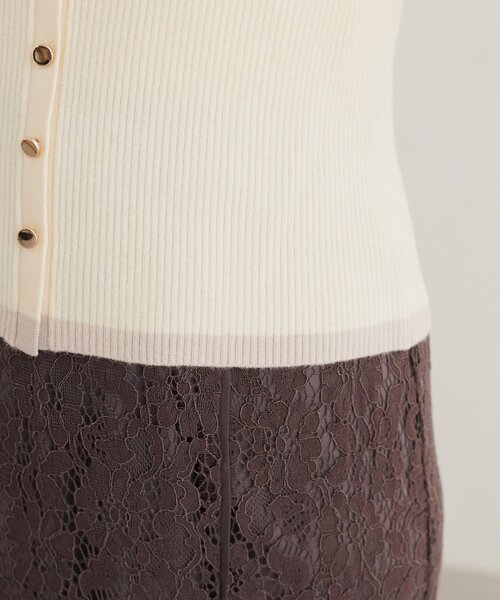 natural couture(ナチュラルクチュール)の「レイヤード配色リブTOPS(ニット/セーター・レディース・ピンクベージュ/ブラウン/アイボリー/ブラック・FREE)」の13枚目の写真