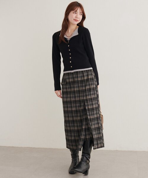 natural couture(ナチュラルクチュール)の「レイヤード配色リブTOPS(ニット/セーター・レディース・ピンクベージュ/ブラウン/アイボリー/ブラック・FREE)」の18枚目の写真