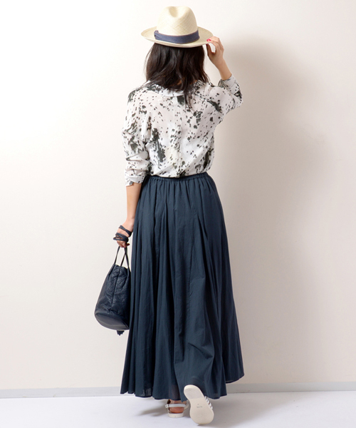 AMERICAN RAG CIE（アメリカンラグシー）の「AMERICAN RAG CIEドビーストライプマチスカート/710-NWD-N161-SK057（スカート・レディース・ネイビー/イエロー・FREE）」の12枚目の写真