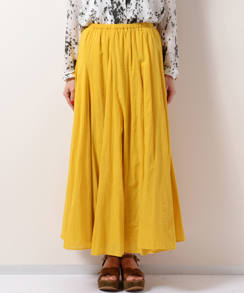 AMERICAN RAG CIE（アメリカンラグシー）の「AMERICAN RAG CIEドビーストライプマチスカート/710-NWD-N161-SK057（スカート・レディース・ネイビー/イエロー・FREE）」の6枚目の写真