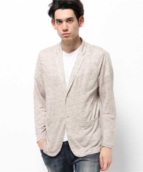 ikka（イッカ）の「フレンチリネンテーラードカーディガン                （カーディガン/ボレロ・メンズ・ネイビー/ベージュ・LARGE/MEDIUM/X-LARGE）」の2枚目の写真