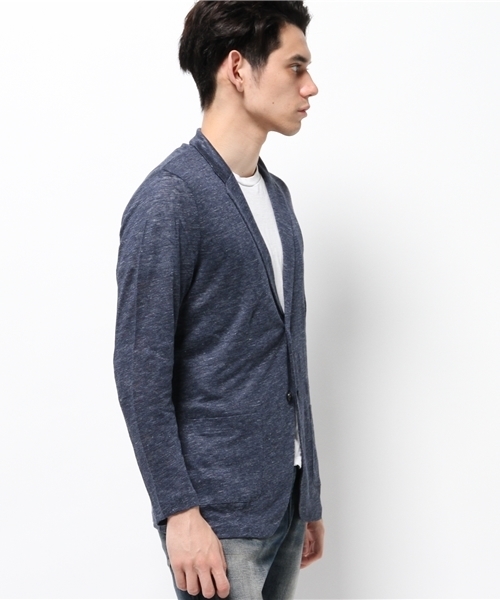 ikka（イッカ）の「フレンチリネンテーラードカーディガン                （カーディガン/ボレロ・メンズ・ネイビー/ベージュ・LARGE/MEDIUM/X-LARGE）」の4枚目の写真