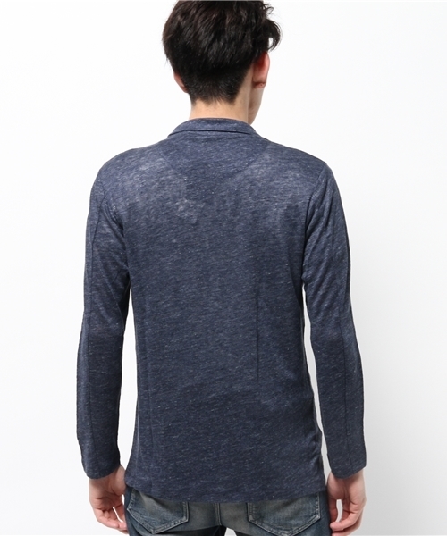 ikka（イッカ）の「フレンチリネンテーラードカーディガン                （カーディガン/ボレロ・メンズ・ネイビー/ベージュ・LARGE/MEDIUM/X-LARGE）」の5枚目の写真