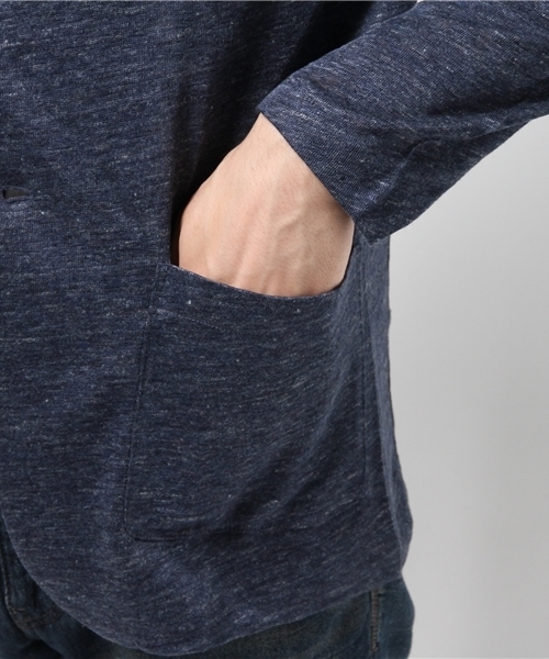 ikka（イッカ）の「フレンチリネンテーラードカーディガン                （カーディガン/ボレロ・メンズ・ネイビー/ベージュ・LARGE/MEDIUM/X-LARGE）」の7枚目の写真