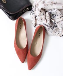 coen | ポインテッドフラットシューズ（オリーブ ライトグレー ⇒ WEB限定カラー）(パンプス)