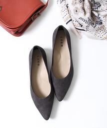 coen | ポインテッドフラットシューズ（オリーブ ライトグレー ⇒ WEB限定カラー）(パンプス)