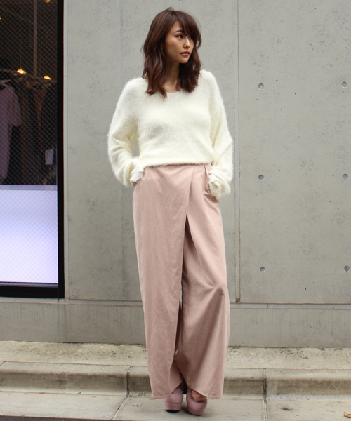 MICOAMERI（ミコアメリ）の「ラップワイドパンツ（その他パンツ・レディース・グレー/ピンク/ブラック・FREE）」の5枚目の写真