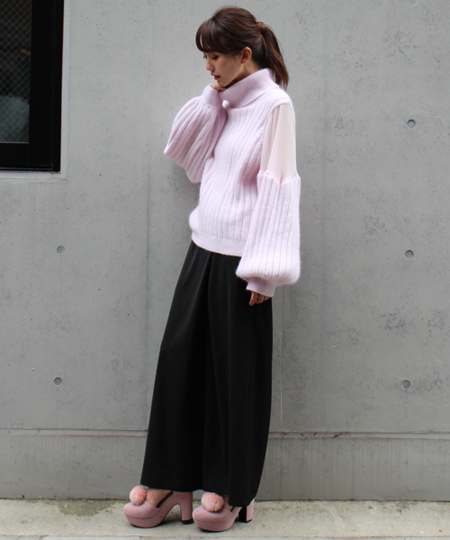 MICOAMERI（ミコアメリ）の「ラップワイドパンツ（その他パンツ・レディース・グレー/ピンク/ブラック・FREE）」の9枚目の写真
