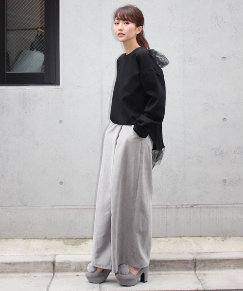 MICOAMERI（ミコアメリ）の「ラップワイドパンツ（その他パンツ・レディース・グレー/ピンク/ブラック・FREE）」の10枚目の写真