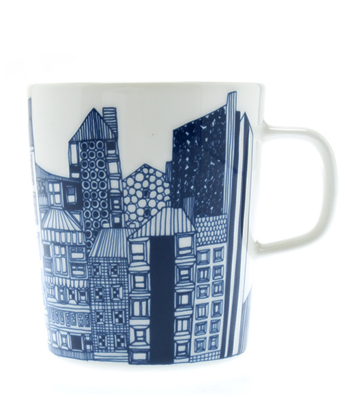 marimekko（マリメッコ）の「SIIRTOLAPUUTARHA/MUG（グラス/マグカップ/タンブラー・レディース・ブルー/ホワイト×ブラック・FREE）」の2枚目の写真