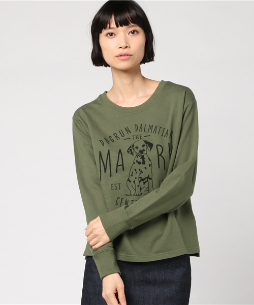 J'studio(ジェイストゥディオ)の「裏毛アニマルプリントプルオーバー(Tシャツ/カットソー・レディース・グリーン/オフホワイト/グレー・9号)」の3枚目の写真