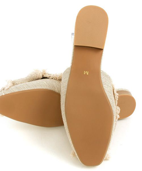 RANDA(ランダ)の「クロスリネンミュールフラッツ(パンプス・レディース・クリーム/その他/イエロー・LL/M/S/L)」の7枚目の写真