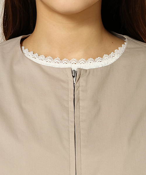 LBC（エルビーシー）の「ノーカラーコクーンスリーブブルゾン（ブルゾン・レディース・ベージュ/ネイビー・MEDIUM/LARGE）」の7枚目の写真