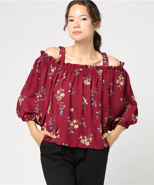 Ingni イング の 花柄jz肩開きオフショルダー レディーストップス 17aw Tシャツ カットソー Wear Ingni イング の 花柄jz肩開きオフショルダー レディーストップス 17aw Tシャツ カットソー Wear
