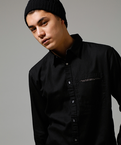 AZUL by moussy（アズールバイマウジー）の「ストレッチオックス長袖シャツ（シャツ/ブラウス・メンズ・ホワイト/ボルドー/ブラック・LARGE/MEDIUM/SMALL/X-LARGE/X-SMALL）」の3枚目の写真