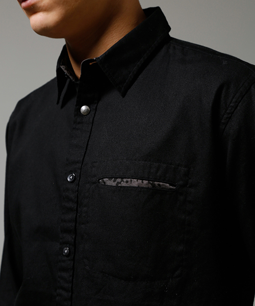 AZUL by moussy（アズールバイマウジー）の「ストレッチオックス長袖シャツ（シャツ/ブラウス・メンズ・ホワイト/ボルドー/ブラック・LARGE/MEDIUM/SMALL/X-LARGE/X-SMALL）」の8枚目の写真