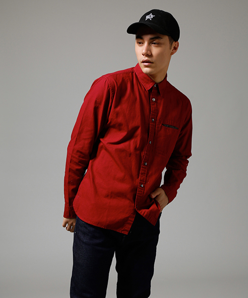 AZUL by moussy（アズールバイマウジー）の「ストレッチオックス長袖シャツ（シャツ/ブラウス・メンズ・ホワイト/ボルドー/ブラック・LARGE/MEDIUM/SMALL/X-LARGE/X-SMALL）」の10枚目の写真