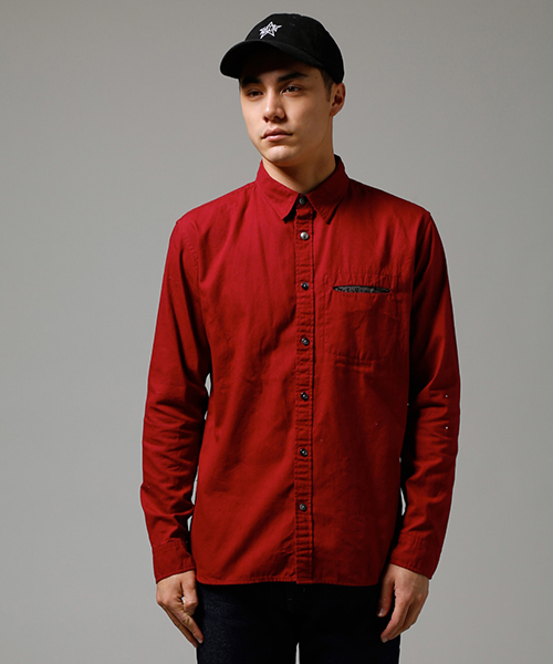 AZUL by moussy（アズールバイマウジー）の「ストレッチオックス長袖シャツ（シャツ/ブラウス・メンズ・ホワイト/ボルドー/ブラック・LARGE/MEDIUM/SMALL/X-LARGE/X-SMALL）」の13枚目の写真