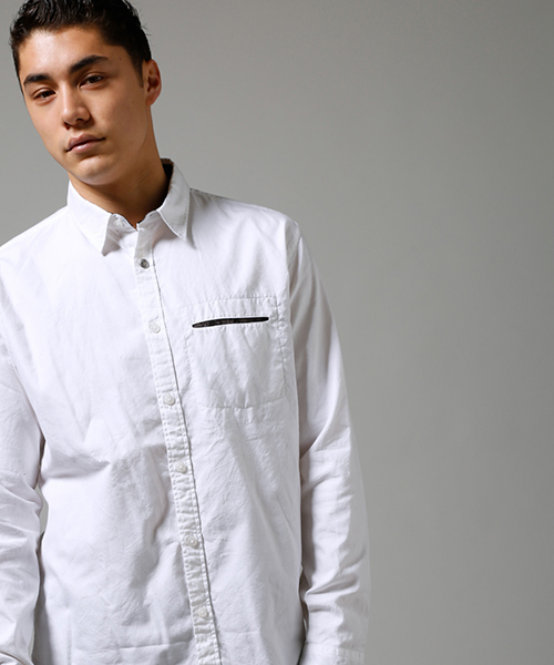 AZUL by moussy（アズールバイマウジー）の「ストレッチオックス長袖シャツ（シャツ/ブラウス・メンズ・ホワイト/ボルドー/ブラック・LARGE/MEDIUM/SMALL/X-LARGE/X-SMALL）」の18枚目の写真