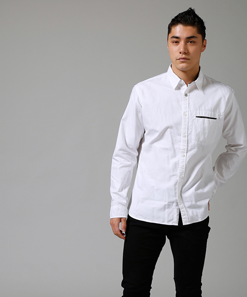 AZUL by moussy（アズールバイマウジー）の「ストレッチオックス長袖シャツ（シャツ/ブラウス・メンズ・ホワイト/ボルドー/ブラック・LARGE/MEDIUM/SMALL/X-LARGE/X-SMALL）」の19枚目の写真