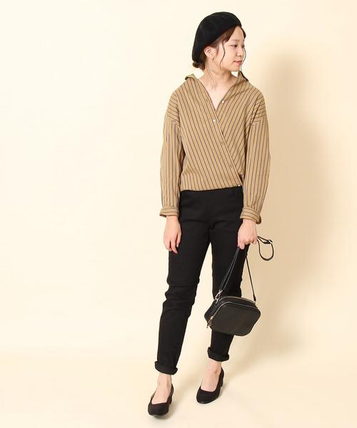 coen(コーエン)の「ストライプ2WAYカシュクールシャツ(シャツ/ブラウス・レディース・ベージュ/グリーン/ブルー・LARGE/MEDIUM)」の19枚目の写真