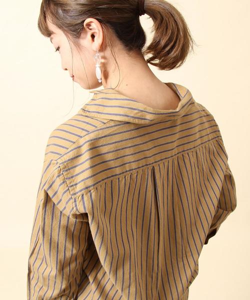 coen(コーエン)の「ストライプ2WAYカシュクールシャツ(シャツ/ブラウス・レディース・ベージュ/グリーン/ブルー・LARGE/MEDIUM)」の20枚目の写真