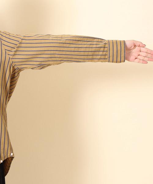 coen(コーエン)の「ストライプ2WAYカシュクールシャツ(シャツ/ブラウス・レディース・ベージュ/グリーン/ブルー・LARGE/MEDIUM)」の10枚目の写真