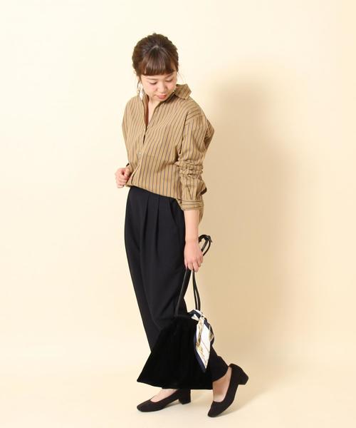 coen(コーエン)の「ストライプ2WAYカシュクールシャツ(シャツ/ブラウス・レディース・ベージュ/グリーン/ブルー・LARGE/MEDIUM)」の12枚目の写真