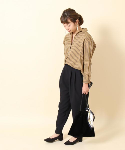 coen(コーエン)の「ストライプ2WAYカシュクールシャツ(シャツ/ブラウス・レディース・ベージュ/グリーン/ブルー・LARGE/MEDIUM)」の13枚目の写真
