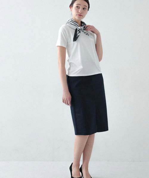 koe（コエ）の「UネックポケットTシャツ（Tシャツ/カットソー・レディース・カーキ/ライトブルー/ピンク/ホワイト/ブラック/ネイビー・L/S/M）」の10枚目の写真