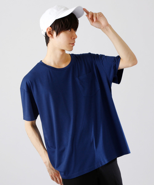 MONO-MART（モノマート）の「ビッグシルエットドロップショルダーカットソー ポケット BIG T（Tシャツ/カットソー・メンズ・ホワイト/ブラック/ベージュ/ネイビー/グレー/オリーブ/パープル系その他/チャコール・FREE）」の7枚目の写真