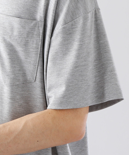 MONO-MART（モノマート）の「ビッグシルエットドロップショルダーカットソー ポケット BIG T（Tシャツ/カットソー・メンズ・ホワイト/ブラック/ベージュ/ネイビー/グレー/オリーブ/パープル系その他/チャコール・FREE）」の13枚目の写真