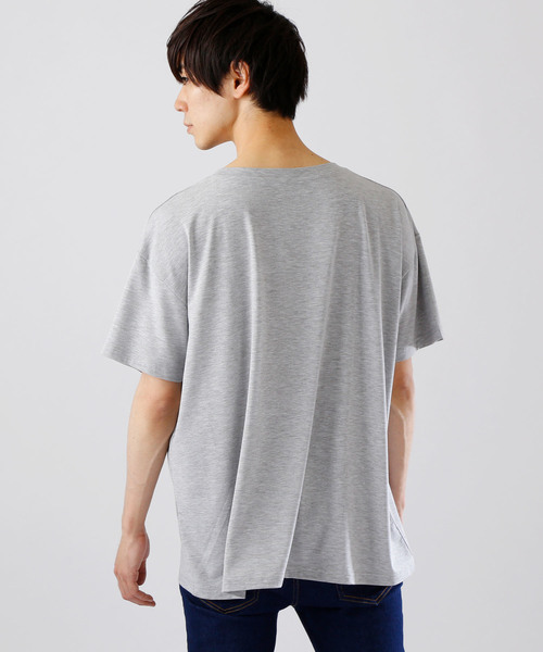 MONO-MART（モノマート）の「ビッグシルエットドロップショルダーカットソー ポケット BIG T（Tシャツ/カットソー・メンズ・ホワイト/ブラック/ベージュ/ネイビー/グレー/オリーブ/パープル系その他/チャコール・FREE）」の17枚目の写真