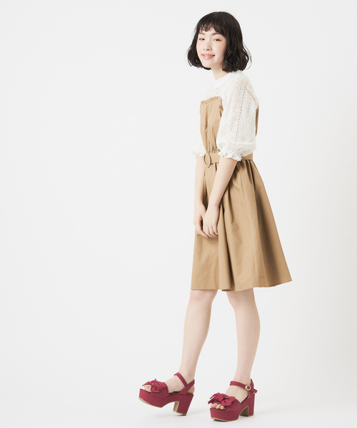 OLIVE des OLIVE（オリーブデオリーブ）の「[再入荷決定!] ストライプドッキングワンピース（ワンピース・レディース・ベージュ/イエロー/ブルー/ネイビー・FREE）」の13枚目の写真